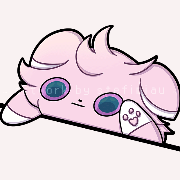 stefimTap, shiny Espurr emote An emote of the Pokémon Espurr in the bongo tap cat style, staring unblinkingly with moving arms